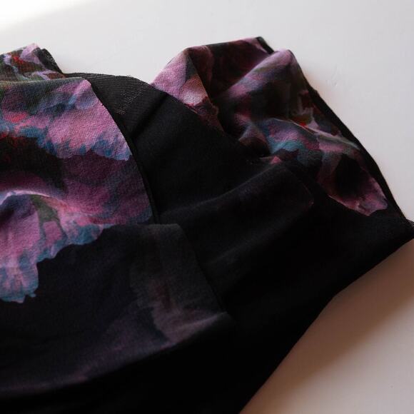 Fuzzi Purple Floral One Shoulder Tulle Gown Size M - Picture 9 of 9